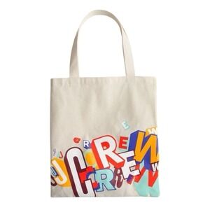 J.Crew Greg Lamarche For J.Crew Beige Canvas Limited Tote Bag‎